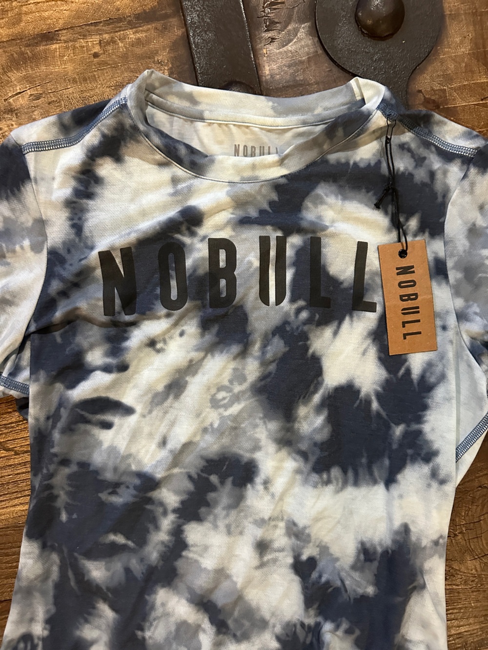 NOBULL Women’s Tie-Dye Blue & White Tee
